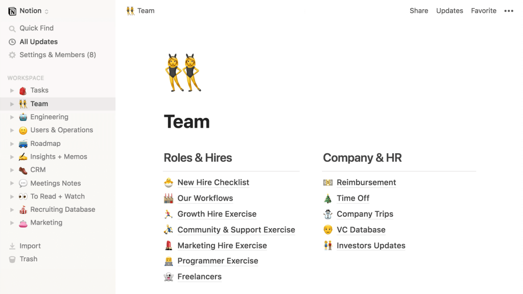 notion use case screenshot wiki